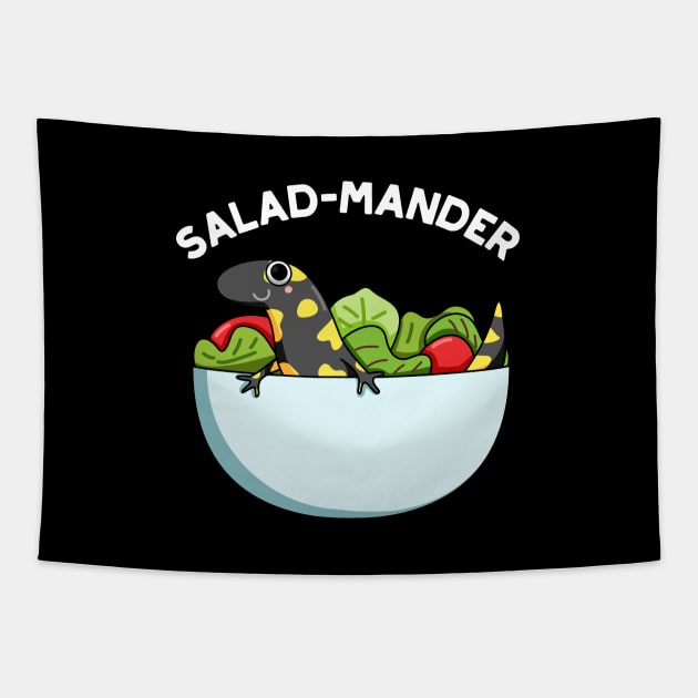 Salad-mander Funny Salamander Pun Tapestry by punnybone