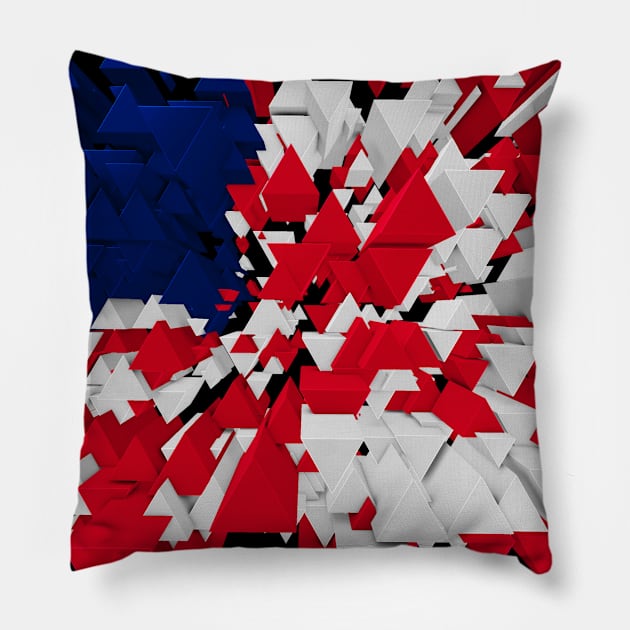 Abstract US Flag made of triangles Pillow by Inch