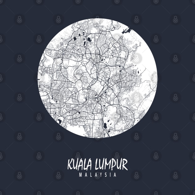 Kuala Lumpur, Malaysia City Map - Full Moon by deMAP Studio