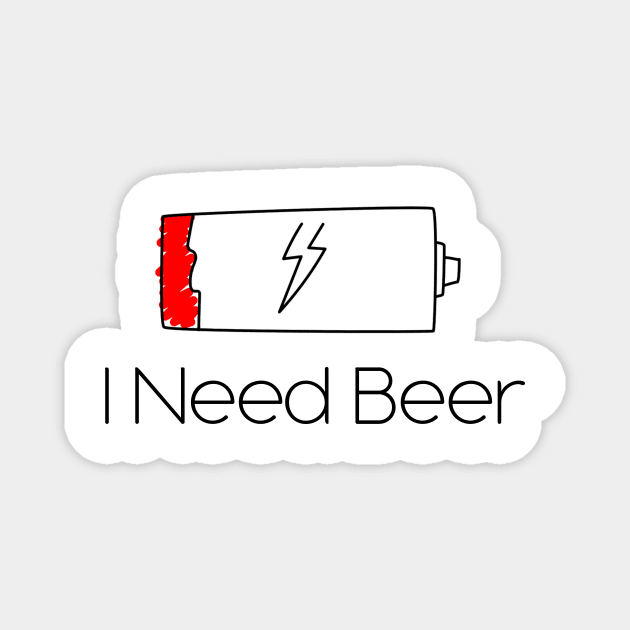 🍻 I Need Beer Funny Beer Lover Magnet by Lisa L. R. Lyons