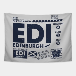 Vintage Edinburgh EDI Airport Code Travel Day Retro Travel Tag Scotland Tapestry