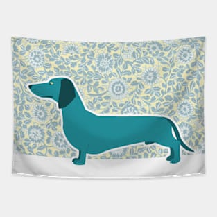 Blue dachshund Tapestry