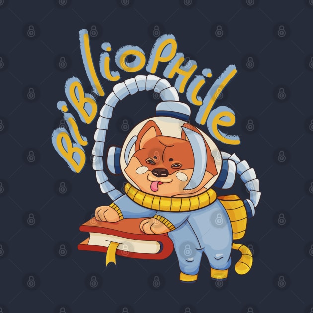 Bibliophile dog astronaut by tatadonets