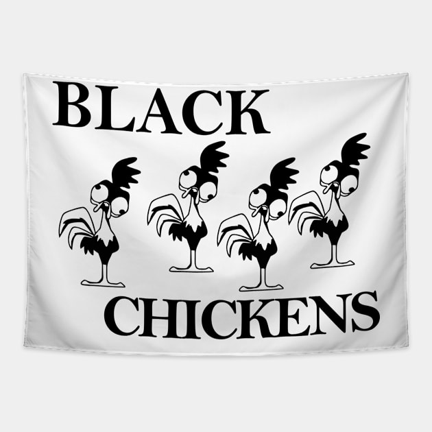 black chickens Tapestry by gerradliquid