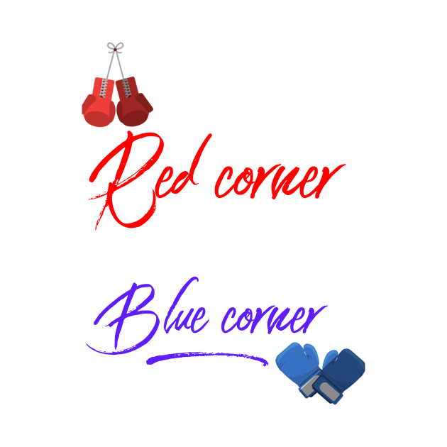 Red corner vs blue corner Boxing TShirt TeePublic