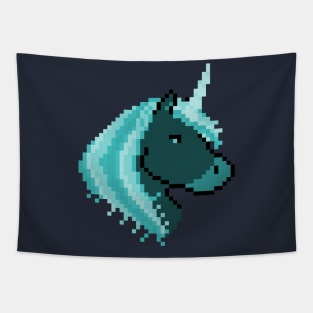 Pixel Spectral Black Unicorn Tapestry