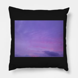 Pink blue cloudscape with cirrus sky. Pillow