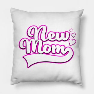 New Mom Vintage typeface logo Pillow