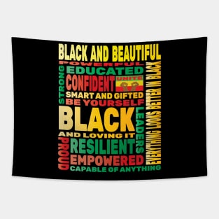 Black History Proud Strong Pride Inspirational African America Tapestry