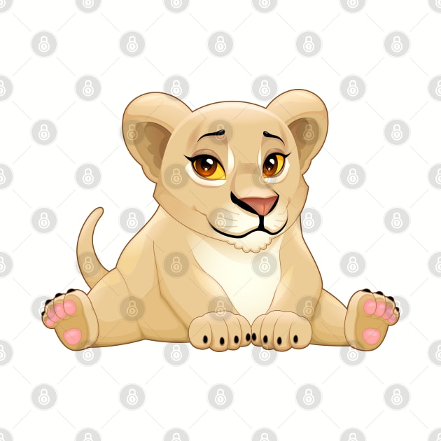 Baby lion with cute eyes by ddraw