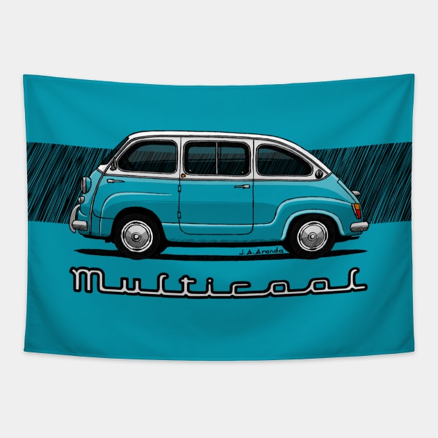 The classic Italian minivan car Tapestry by jaagdesign