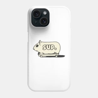 Sup gerbil on a skateboard text Phone Case