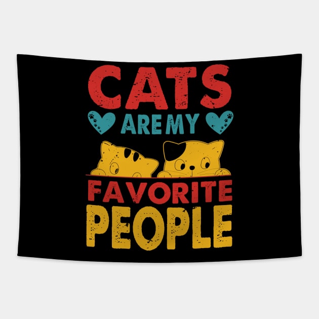 Cats are my favorite people, Show your love for cats with this original design Tapestry by Chuckgraph