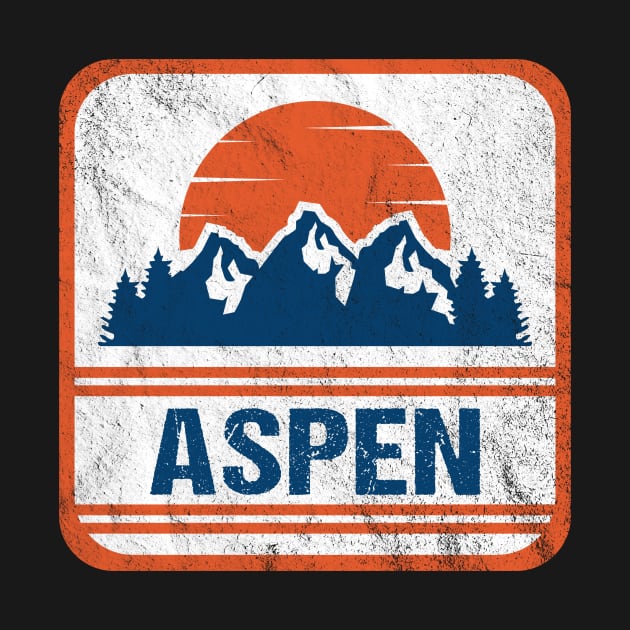 Retro Vintage Aspen Colorado USA Mountain Gift for Men by JKFDesigns