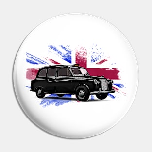 London Black Cab United Kingdom Print Pin