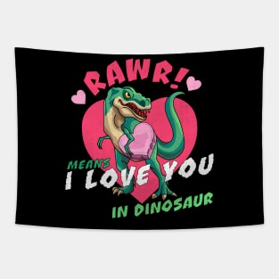 Rawr Means I Love You In Dinosaur Valentines Day Dinosaur Tapestry