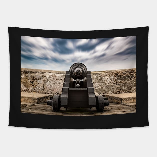 Cannon at the Ready Tapestry by JeffreySchwartz