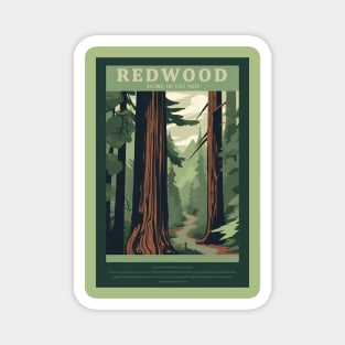 Redwood National Park Vintage Travel Poster Magnet