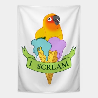 I scream Ice Cream Sun Conure Doodle Tapestry