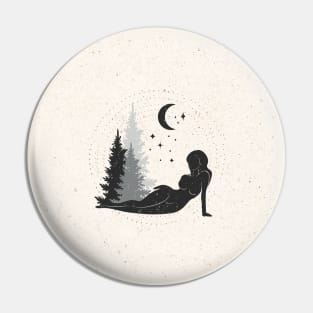 Forest Moon Woman Pin