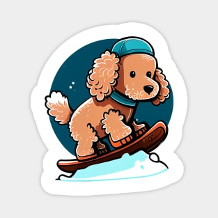 Make a Difference with Every Purchase - Poodle Snowboarding Design Magnet