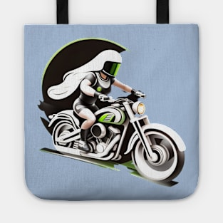 Girl Biker Art Tote