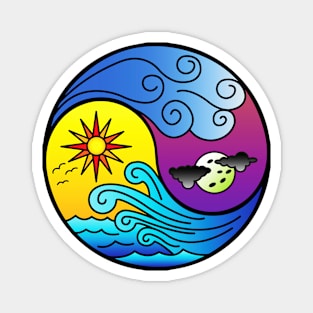 Ocean day and night Magnet