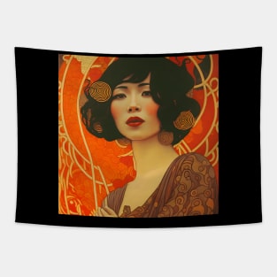 Art Deco Style Woman Tapestry