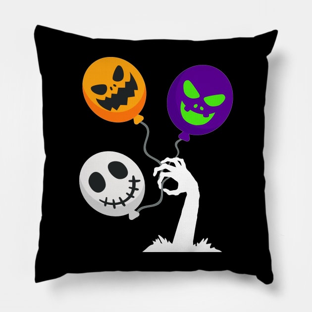 Zombie Balloons Pillow by Nuletto