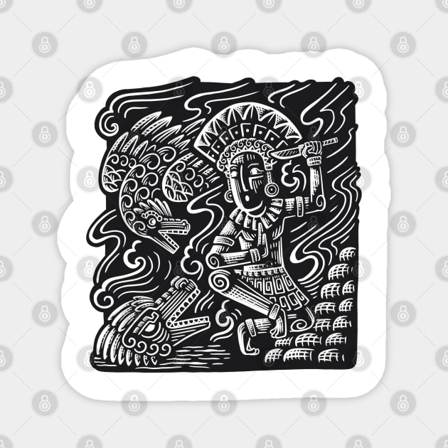 Ethnic Mayan Hunter Magnet by MANASUKA