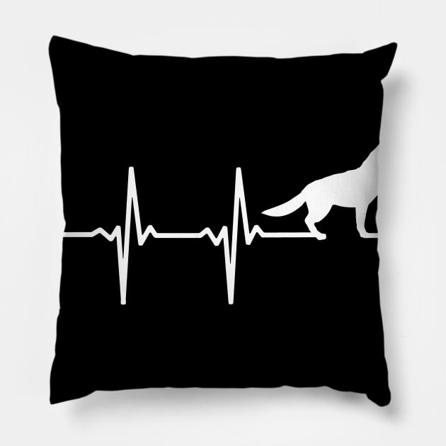 German Shepherd Heartbeat Gift For German Shepherd Lovers Pillow by OceanRadar