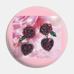 Earrings with Roses Pin