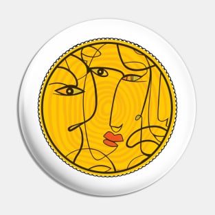 Abstract Face Illustration Pin