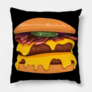 Double beef, double cheese, all the bacon burger Pillow