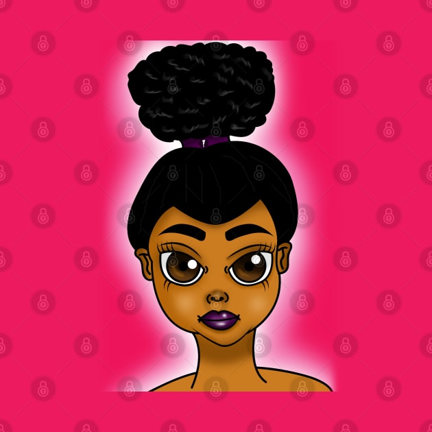 Brown skin girl digital art by Spinkly Creations 