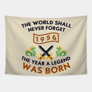 1956 The Year A Legend Was Born Dragons and Swords Design Tapestry