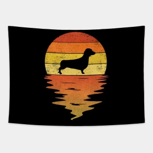 Dachshund Retro Vintage Sunset Tapestry