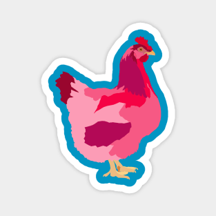 Pink Backyard Chicken Magnet