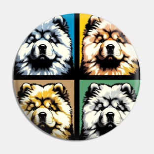 Pop Retro Chow Chow Art - Cute Puppy Pin