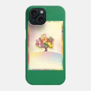 Colorful tree on a hill Phone Case
