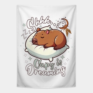 Capy Capybara Cute Sleepy Tapestry