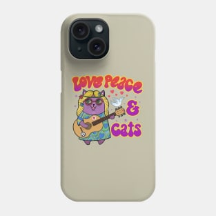 Love Peace And Cats Phone Case