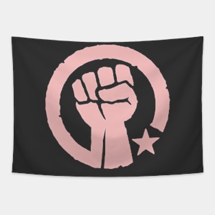 Dusty Pink Socialist Fist Tapestry