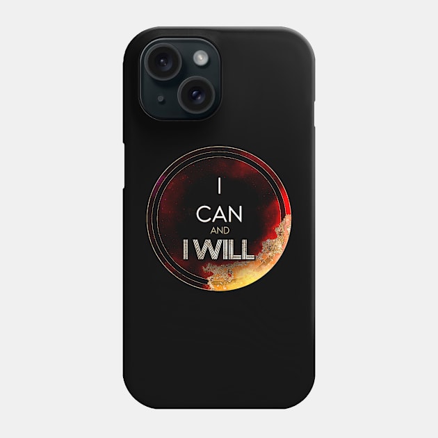 Gold Inspirational I Can And I Will B - Circle Shield Phone Case by Holy Rock Design