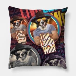 Live laugh woof v2 Pillow