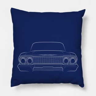 1963 Chevy Impala - front stencil, white Pillow