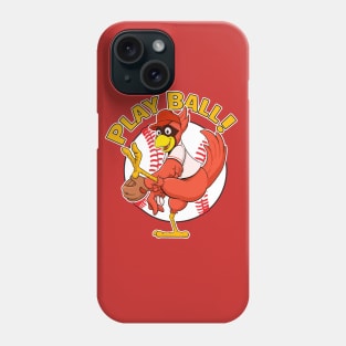 Play Ball! Cardinals Baseball Mascot Red Bird Phone Case