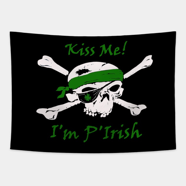 St Paddy Irish Pirate T-Shirt Tapestry by DISmithArt