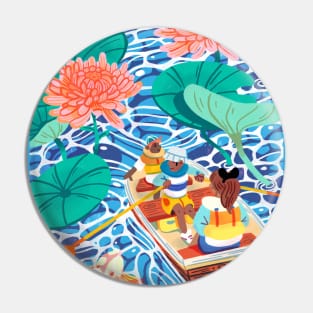 Boating through the water lilies Pin