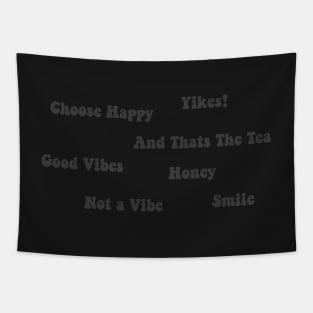 Black VSCO Word Sticker Pack Tapestry